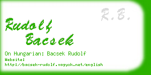 rudolf bacsek business card